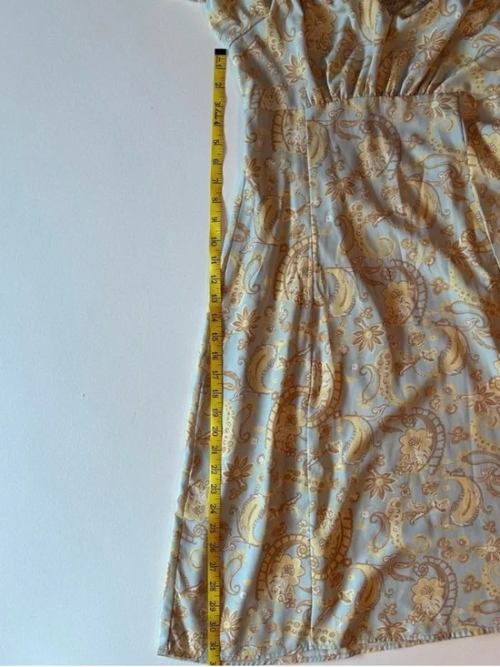 NWOT Dizzy Lizzy Light Blue and Yellow Tie-Front Puff-Sleeve Dress Never Worn - Picture 12 of 12